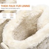 image:imageDREAM PAIRS Womens Winter Boots Cozy Faux Fur AntiSlip Snow Boots Lace Up Comfort Stylish Ankle Booties for Cold Weather City WalkBeigefurry