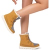 image:imageDREAM PAIRS Womens Winter Boots Cozy Faux Fur AntiSlip Snow Boots Lace Up Comfort Stylish Ankle Booties for Cold Weather City WalkChestnutGrey