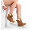 image:imageDREAM PAIRS Womens Winter Boots Cozy Faux Fur AntiSlip Snow Boots Lace Up Comfort Stylish Ankle Booties for Cold Weather City WalkTan