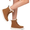 image:imageDREAM PAIRS Womens Winter Boots Cozy Faux Fur AntiSlip Snow Boots Lace Up Comfort Stylish Ankle Booties for Cold Weather City WalkTan