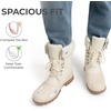 image:imageDREAM PAIRS Womens Winter Snow Duck BootsWaterproof Mid Calf AntiSlip Stability Lace Up Faux Fur Lining Warm Cozy Boots Outdoor Supportive InsoleBeige