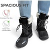 image:imageDREAM PAIRS Womens Winter Snow Duck BootsWaterproof Mid Calf AntiSlip Stability Lace Up Faux Fur Lining Warm Cozy Boots Outdoor Supportive InsoleBlack