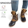 image:imageDREAM PAIRS Womens Winter Snow Duck BootsWaterproof Mid Calf AntiSlip Stability Lace Up Faux Fur Lining Warm Cozy Boots Outdoor Supportive InsoleTan
