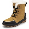 image:imageDREAM PAIRS Ankle Winter Boots for Women Snow Boots AntiSlip Resistant Classic Warm Faux Fur Lined Lace Up for Outdoor Hiking WalkingChestnutBlack