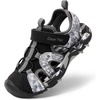 image:imageDREAM PAIRS Boys Girls Summer Outdoor Athletic Water Sport Sandals for ToddlerLittleBig KidBlackGrey
