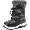 image:imageDREAM PAIRS Boys Snow Boots Camouflage Slip Resistant Faux Fur Lined Winter Shoes for LittleBig KidBlackWhite