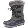 image:imageDREAM PAIRS Boys amp Girls Faux FurLined Winter Snow Boots for LittleBig KidsGrey