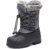 image:imageDREAM PAIRS Boys amp Girls Waterproof Winter Snow Boots for Little KidBig KidGrey