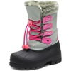 image:imageDREAM PAIRS Boys amp Girls Waterproof Winter Snow Boots for Little KidBig KidGreyFuchsia