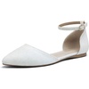 image:imageDREAM PAIRS Flapointed Womens Casual DOrsay Pointed Plain Ballet Comfort Soft Slip On Flats ShoesWhiteGlitter