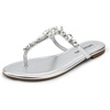 image:imageDREAM PAIRS Flip Flops for Women Dressy Rhinestone TStrap Thong Sandals for Summers Dress BeachSilver