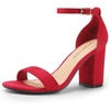 image:imageDREAM PAIRS Heels for Women Chunky Block Heel Open Toe Ankle Strap 35 Inch Heeled Sandals for Party Date WeddingRed