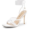 image:imageDREAM PAIRS Heels for Women Strappy High Stiletto Lace Up Heeled Sandals Square Open Toe Heels for Prom Party DatingWhitepu