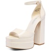 image:imageDREAM PAIRS High Heels Chunky Block Platform Heels for Women Ankle Strap Sexy Open Square Toe Heels Dressy Pumps SandalsBeigepat