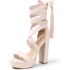 image:imageDREAM PAIRS High Heels Chunky Block Platform Heels for Women Strappy Gladiator Sexy Open Toe Heels Dressy Pumps SandalsPink