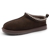 image:imageDREAM PAIRS Mens Fuzzy Cozy Slippers Genuine Suede Indoor Outdoor Home Comfy Winter Slip On Cute Warm Memory Foam Furry Shoes FuzzyEasyBrown