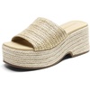 image:imageDREAM PAIRS Platform Espadrille Sandals for Women Wedges Slides Slip on Bohemia Sandals Flatform Open Toe Beach Sandals Dressy Outdoor Summer ShoesNude