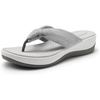 image:imageDREAM PAIRS Platform Flip Flops for Women Cushioned Thong Sandals with Soft Eva Foam Insole Lightweight Lycra fabric Comfort Dressy Slides Slippers for Summer BeachGrey