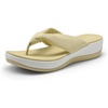 image:imageDREAM PAIRS Platform Flip Flops for Women Cushioned Thong Sandals with Soft Eva Foam Insole Lightweight Lycra fabric Comfort Dressy Slides Slippers for Summer BeachBeige