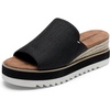 image:imageDREAM PAIRS Platform Sandals Women Slipon Espadrille Bohemia Wedge Sandals Comfort Dressy Summer Open Toe Canvas Slides for Womens Outdoor and BeachBlack
