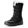 image:imageDREAM PAIRS Snow Winter Boots for Women Resistant Warm MidCalf Boots Faux Fur Lined Lace Up Antislip Outdoor Hiking BootiesBlack