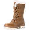 image:imageDREAM PAIRS Snow Winter Boots for Women Resistant Warm MidCalf Boots Faux Fur Lined Lace Up Antislip Outdoor Hiking BootiesTan