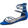 image:imageDREAM PAIRS Womens Ankle Strap Flat Sandals Summer Dressy Strappy Gladiator Rhinestones SandalsRoyalBlue