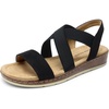 image:imageDREAM PAIRS Womens Ankle Strap Low Wedge SandalsBlacksuede