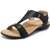 image:imageDREAM PAIRS Womens Arch Support TStrap Orthopedic Flat SandalsBlack