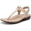 image:imageDREAM PAIRS Womens Arch Support TStrap Sandals Comfortable Orthotic Flat Sandals Thong Sandals for Casual Summer WalkingNude