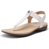 image:imageDREAM PAIRS Womens Arch Support TStrap Sandals Comfortable Orthotic Flat Sandals Thong Sandals for Casual Summer WalkingWhite