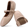 image:imageDREAM PAIRS Womens Ballet Flats Foldable Square Toe Mary Jane Flats Comfortable Slip On Dress Shoes Business Casual Work Mary Jane ShoesNude
