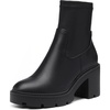 image:imageDREAM PAIRS Womens Chelsea Platform Boots Elastic Chunky Heel Lug Sole Ankle Booties ShoesBlackPu