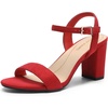 image:imageDREAM PAIRS Womens Chunky Heels Block Round Open Toe Ankle Strap Heel Fashion Wedding Party Comfort Dress Sandals ShoesRed
