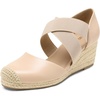 image:imageDREAM PAIRS Womens Close Toe Espadrilles Platform Slip on Elastic Criss Cross Straps Dressy Wedges SandalsNude