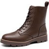 image:imageDREAM PAIRS Womens Combat Ankle Boots Lace up Lug Sole Fashion Booties ShoesBrown