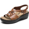 image:imageDREAM PAIRS Womens Comfortable Arch Support Wedge Sandals Open Toe Summer Walking ShoeBrown