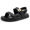 image:imageDREAM PAIRS Womens Comfortable Open Toe Flat Sandals Fashion One Band Summer Dessy SandalsBlack