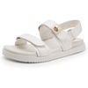 image:imageDREAM PAIRS Womens Comfortable Open Toe Flat Sandals Fashion One Band Summer Dessy SandalsWhite