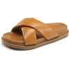 image:imageDREAM PAIRS Womens Crisscross Open Toe Slide Sandals Flat Comfort Slip on SandalsBrown