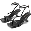 image:imageDREAM PAIRS Womens Dressy Kitten Heel Sandals Sylvestra Strappy Open Square Toe Heels with Ankle Strap for Wedding Guest Parties and Special OccasionsBlackpu