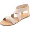 image:imageDREAM PAIRS Womens Elastic Ankle Strap Flat Sandals Summer Dressy Shoes Cute Strappy Gladiator SandalsNude