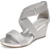 image:imageDREAM PAIRS Womens Elastic Ankle Strap Wedge SandalsSilverGlitter