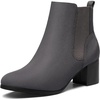 image:imageDREAM PAIRS Womens Elastic Gore Chelsea Boots Chunky Block Heel Ankle BootieGrey