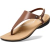 image:imageDREAM PAIRS Womens Flat Sandals Arch Support Orthopedic Comfortable Soft Cushion Summer TStrap Walking Thong SandalsBrown