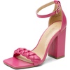 image:imageDREAM PAIRS Womens Heels For Women Braided Open Toe Ankle Strap High Block Chunky Heel Sandals Party Wedding Dress Pumps ShoesHot Pink