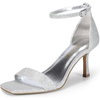 image:imageDREAM PAIRS Womens High Stilettos Open Square Toe Ankle Strap Heels Sexy Fashion Comfort Dress Shoes Wedding Bridal Pumps Heeled SandalsSilverglitter