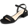 image:imageDREAM PAIRS Womens Low Heels for Women Classic Open Toe Ankle Strap Block Chunky Heel Sandals Holiday Party Wedding Dress Pumps ShoesBlacksuede