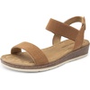 image:imageDREAM PAIRS Womens Low Wedge Casual SandalsCamel