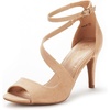 image:imageDREAM PAIRS Womens NILE Strappy Stiletto Heels Open Toe Ankle Strap Dress SandalsNude